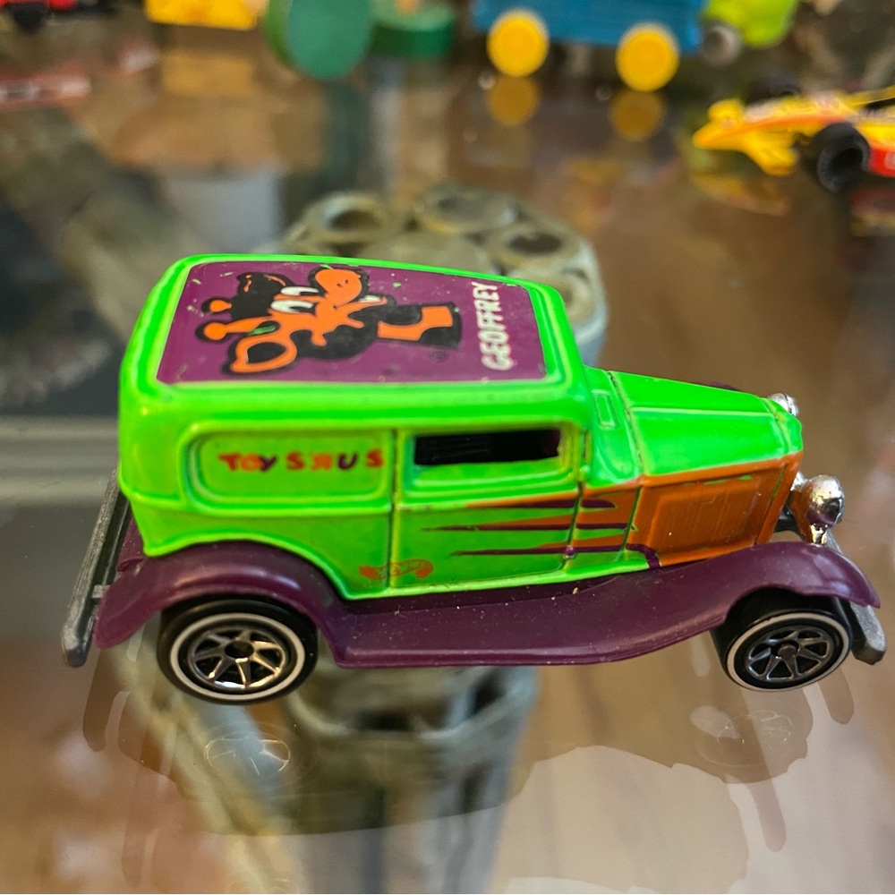 Green and Purple Vintage Toy Car